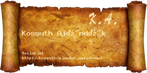 Kossuth Ajándék névjegykártya